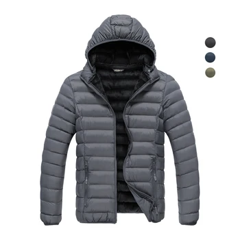 Customized Men's 100% Wool Collar Puffer Jacket Winter Coat 90% White Duck Fill Reversible Zipper Closure Waterproof Reversible