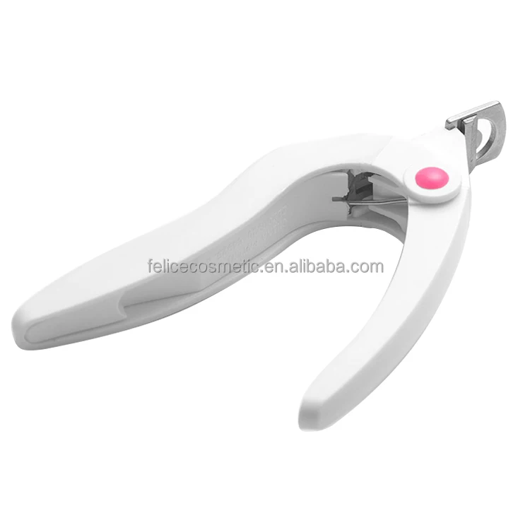 High Grade White And Pink Correction French Curved Nail Art Clipper