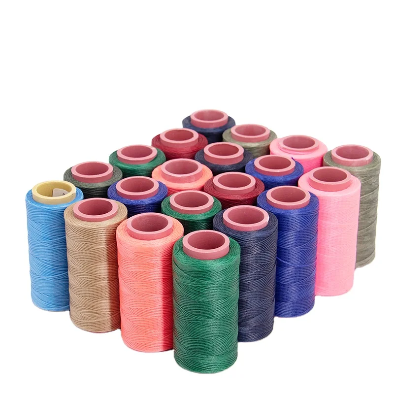 product leather upholstery 100 polyester wax thread 1mm high tenacity waxed thread 200m 210d for bracelets shoes thread-9