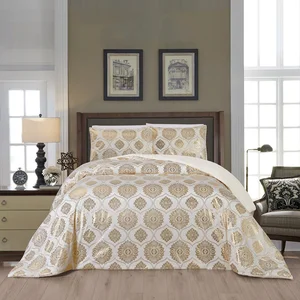 Foil Printing Gold Stamping Velvet Winter Quilt Comforter Sherpa Fleece Bedding Sets Comforter Luxury for Living Room