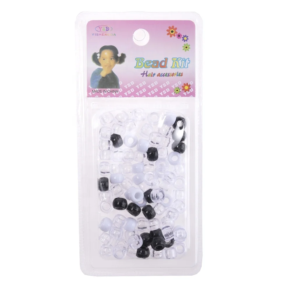 Dirty Braid Resin Transparent Beads Decorative Jewelry Dirty Hair Ring Suit DIY Handmade Big Hole Hair Accessories for Women Kid