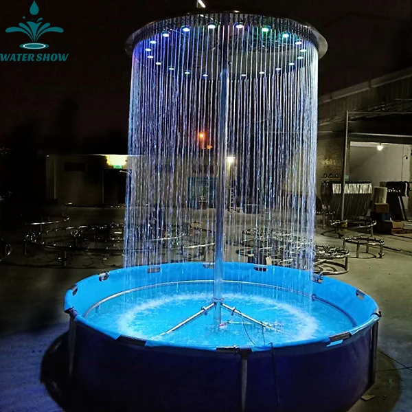 Outdoor Software Control Graphical Digital Waterfall Colorful Light Fountains Water Rain Curtain