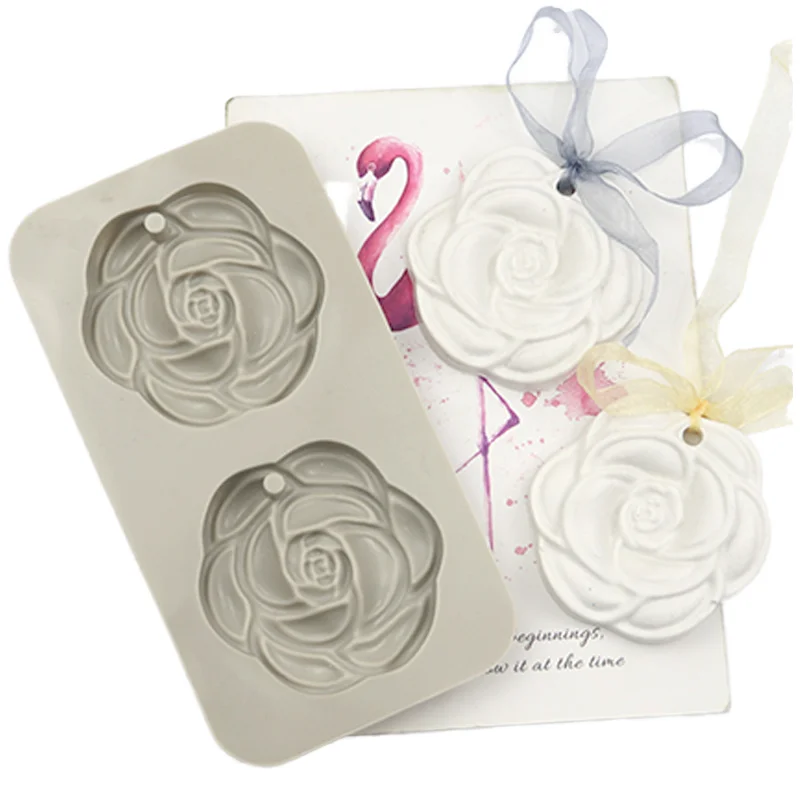 Candle Gypsum Crafts Making Rose Silicone Pendant Molds Wax Molds Silicone Rubber Resin Making Molds BPA Free factory