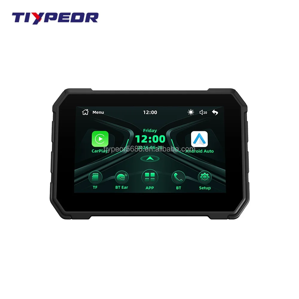 product tiypeor 5 inch motorcycle monitor wireless carplay android auto screen motorcycle navigation motorcycle wireless gps-7