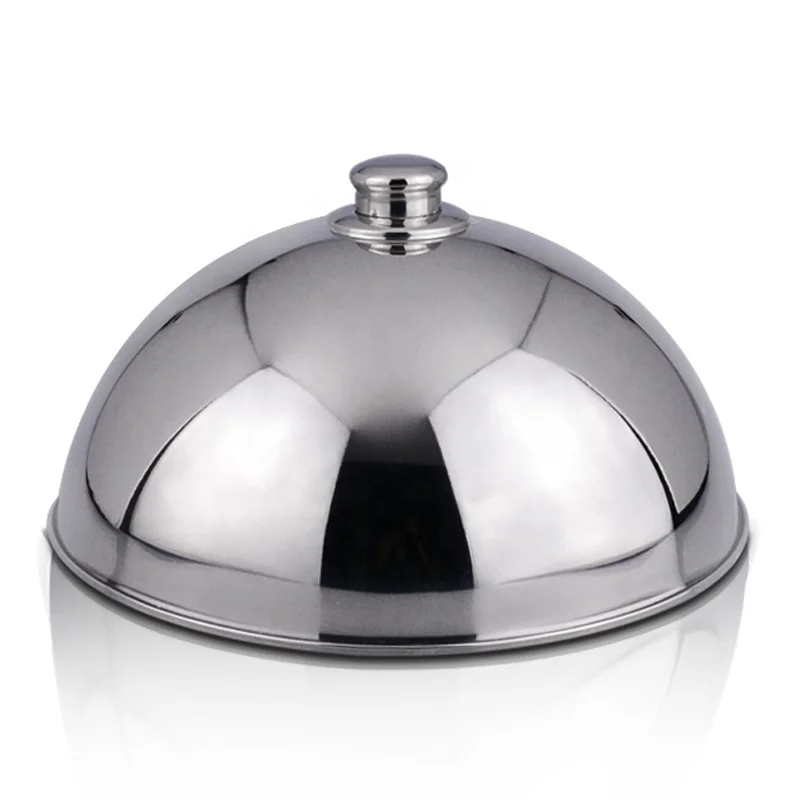 Food Cover Dome Plate Restaurant Stainless Steel Cloche Serving Dish Bell Jar 