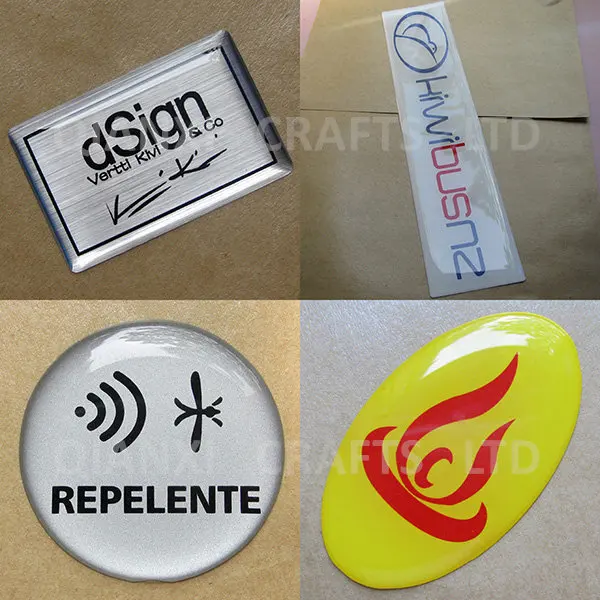 Non-Yellowing Custom Logo Epoxy and PU Domed Resin Stickers