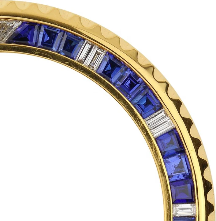 
 Пользовательские оригинальные Золотые Часы Ободок вставками изготовлены из белого золота 18 карат с настоящими бриллиантами для суб-/моряк  