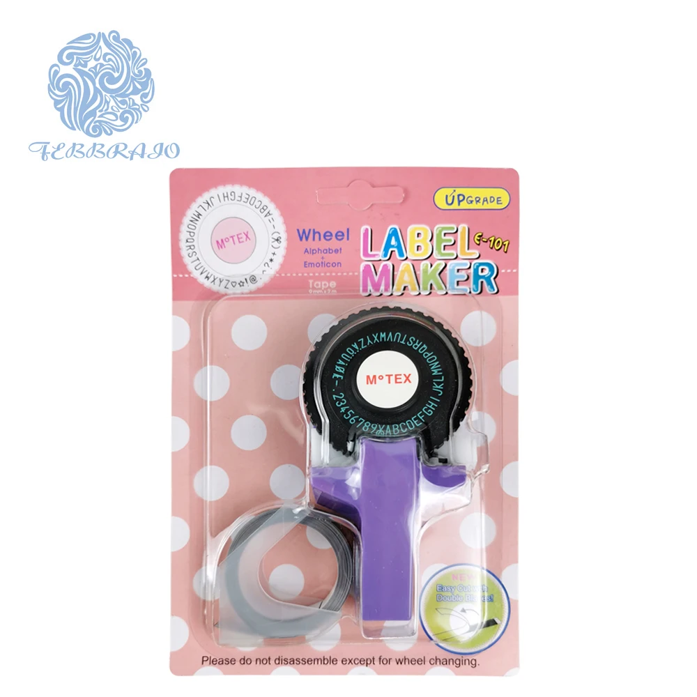 Motex E101 Manual Label Maker DIY Portable Label Printer Mini With One Tape Multi Color Office Use Factory Price