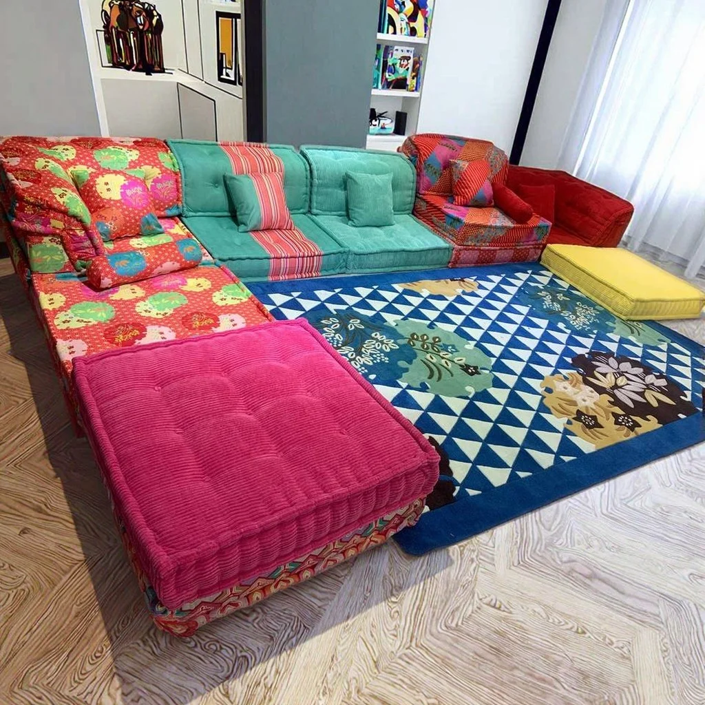 Mobili di Design europeo moderno soggiorno personalizzato divano Set  MahJong tessuto a forma di U grandi divani modulari