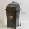50L square shape with cover and pulley, black and gray