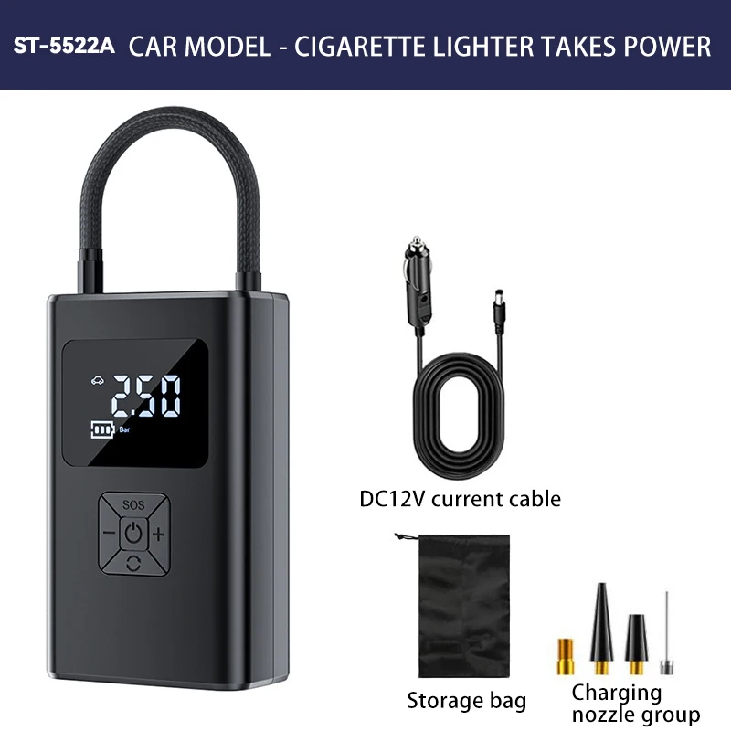 New Mini Portable Car Tire Air Pump Wheel Inflator 7.4V Digital Portable Tyre Pump Car Air Compressor - view 6