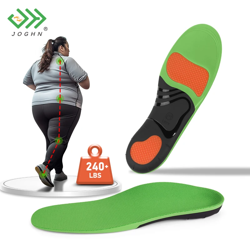 JOGHN Pu Athletic Metatarsal Shock Peluh Menyerap Plantillas Arch Support Kaki Rata Sisipan Kasut Kusyen Sneaker Sport Insole