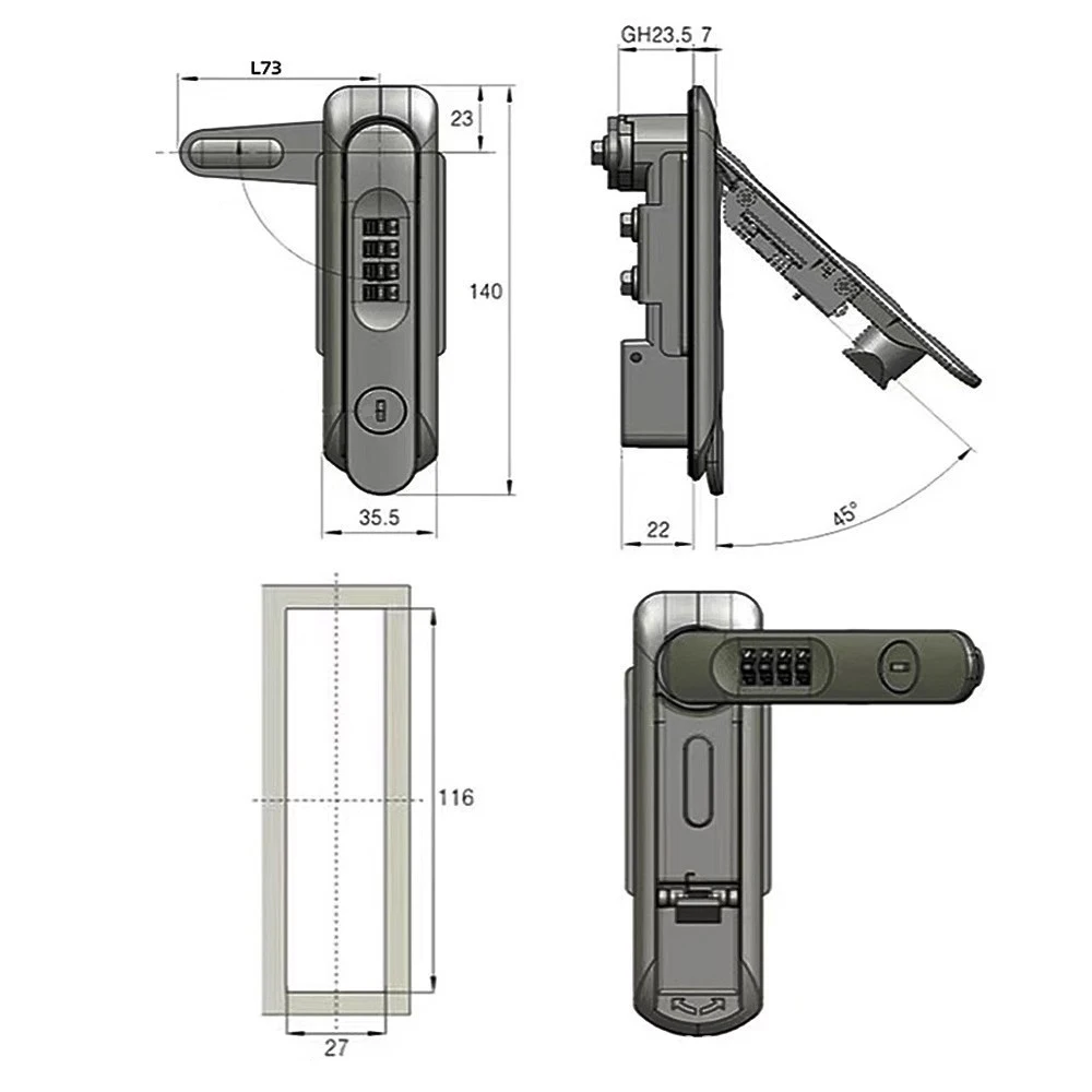 Ms819 Swing Handle Compression Password Code Number Distribution Telecommunications Car Charging Cabinet Lock