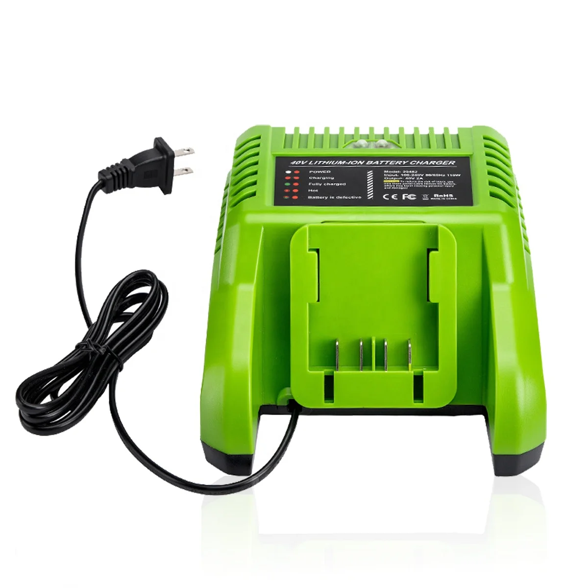 Greenworks 40V Battery Charger for Lawn Mower Batteries
