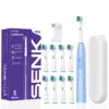 Blue 8 Brush Heads + Travel Case + Stand