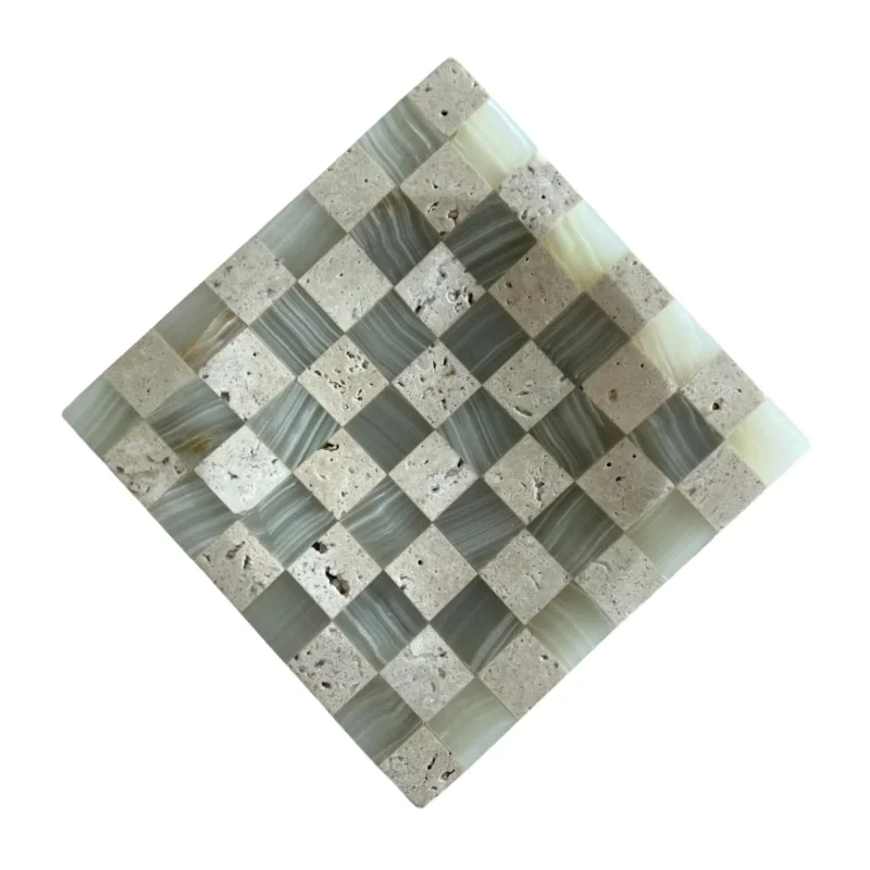 Alibaba.com: Square Beige Travertine and Green Onyx Checkered Stone ...