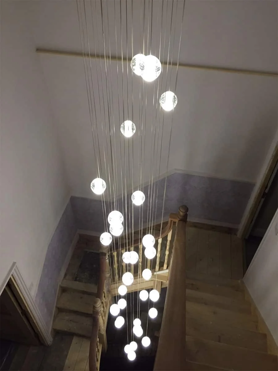 Custom Large Project Hotel Villa Decoration Long Crystal Stairwell Chandelier Luxury High Ceilling LED Hanging Pendant Lamp