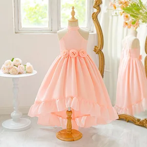 Latest Flower Girls Dress Clothes for Kids 8-12 Years Elegant Sleeveless Summer Dress for Children Little Girl Fashion Frock