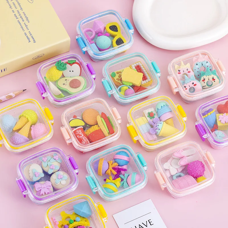 Lot De 8 Gommes Mignonnes Animaux Kawaii – Gomme Rouleau Colorée Pour Enfants, École & Dessin