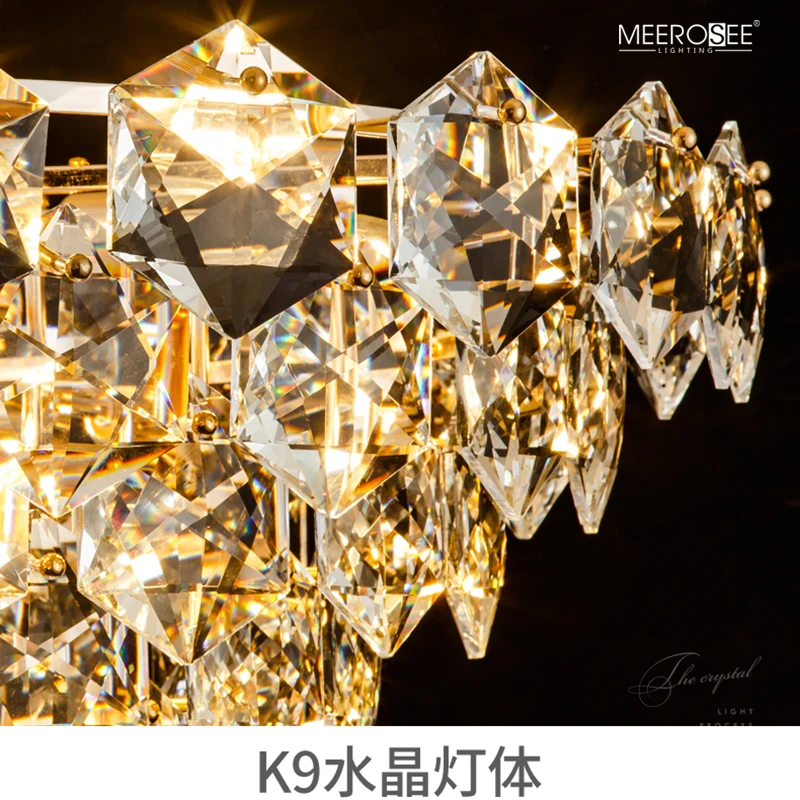 MEEROSEE Hexagram K9 Crystal Pendant Light Modern Chandelier Chandeliers Lamparas Chandeliers & Pendant Lights for Home MD86801