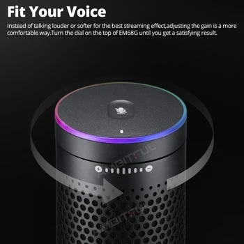 Godox EM68 EM68G RGB USB Condenser Microphone E-sports Cardioid Microphone Adjusting Controlled by Godox Mic App for Studio Mic detail image