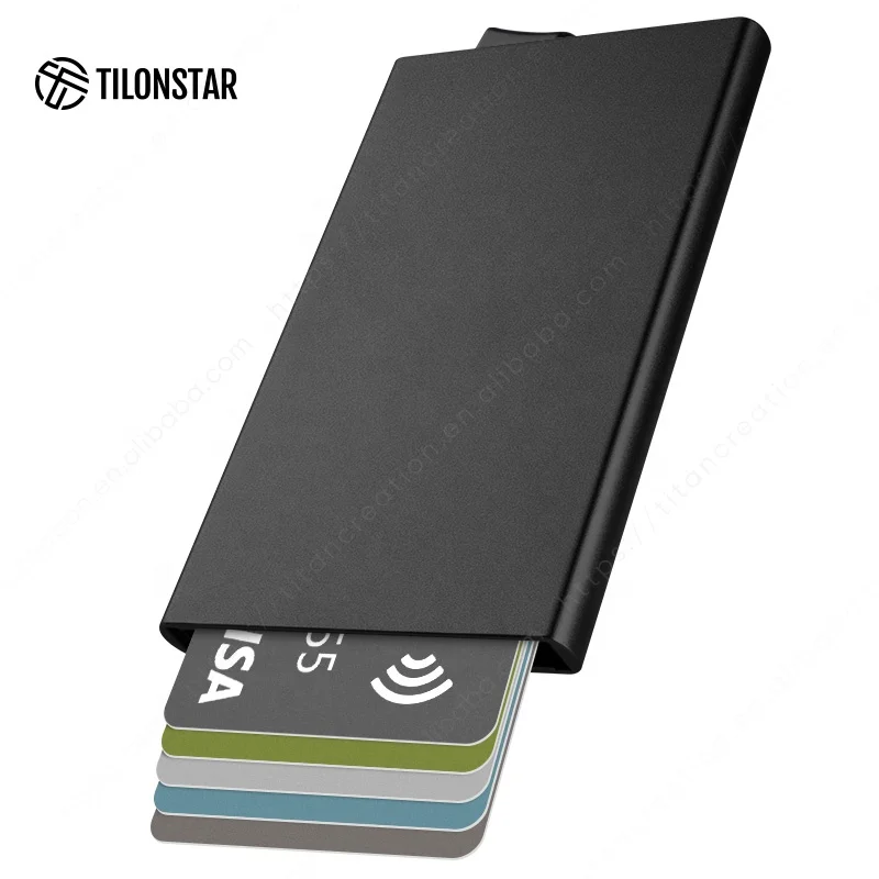 2023 Pop up Wallet Stealth Rfid Wallet Porte Carte Anti Piratage Metal Card Holder 5 Cards Men