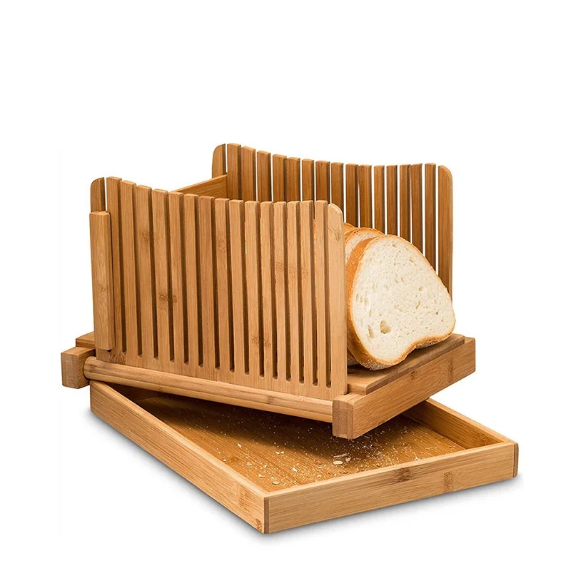 High Quality Bamboo Bread Slicer for Homemade Bread Use Family Gift  with Adjustable Width Bread Slicing Guides