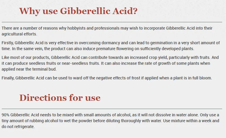 Chinese Factory Provide Top Quality Gibberellic Acid
