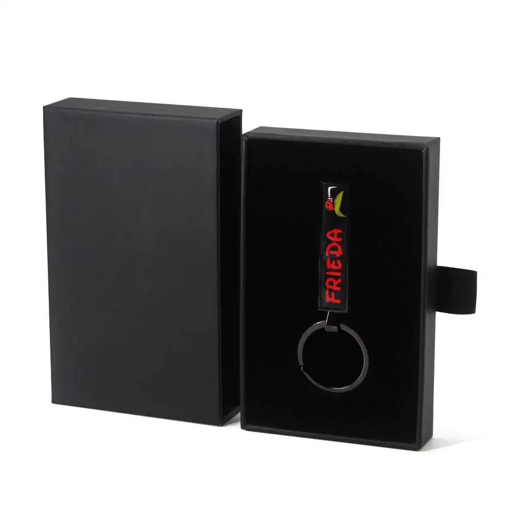 Custom Logo Printed Small Gift Paper Sleeve Drawer Slide Pull Out Key Chain Keychain Packaging Drawers Paper Boxes