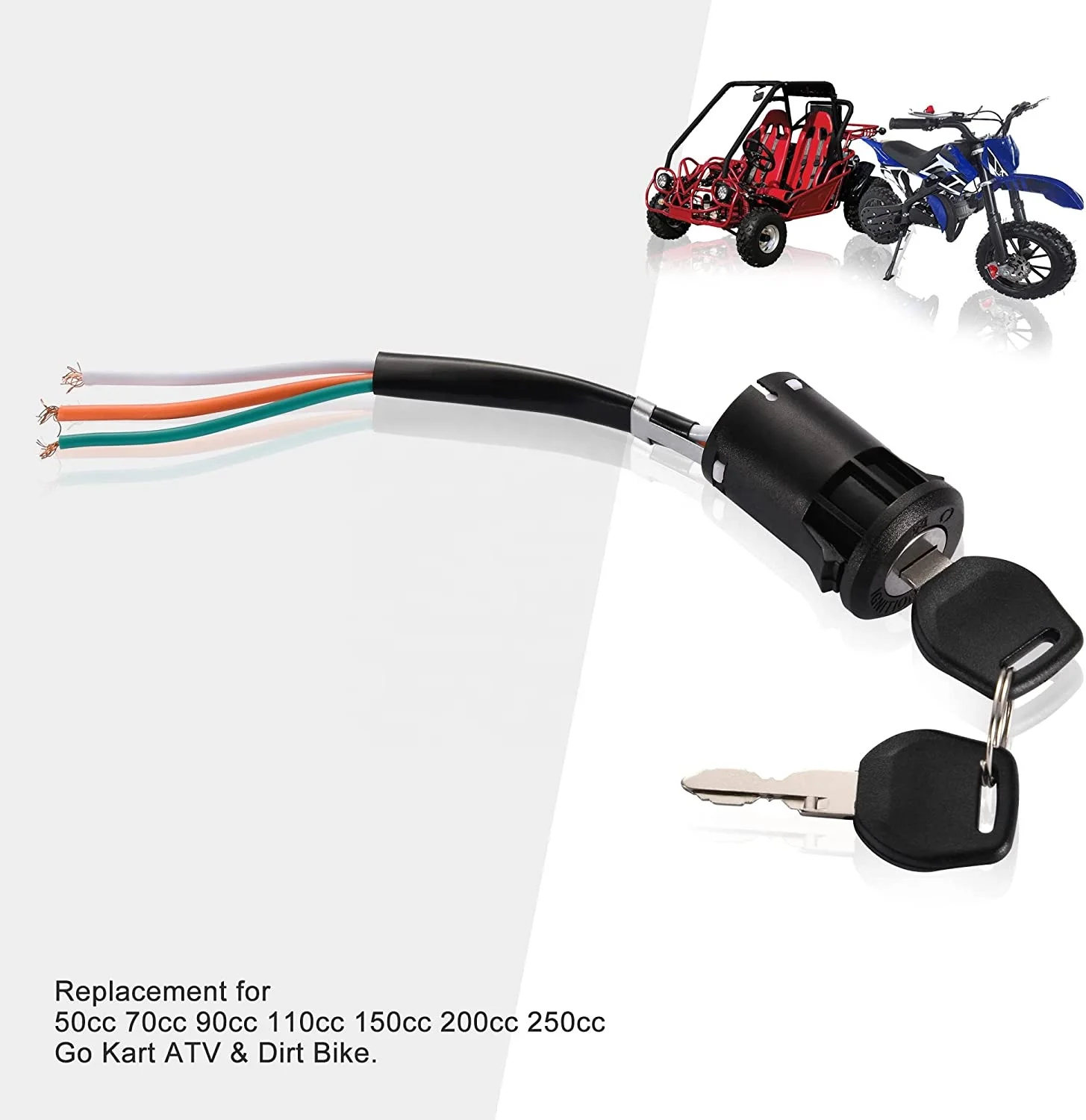 GOOFIT 3 Wire Ignition Switch Key Replacement for Motorcycles Dirtbike ATV Quad Go Kart