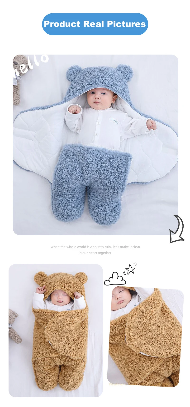 Sack Newborn 012 Months Baby Swaddle Blanket Boys Girls Cute Cotton