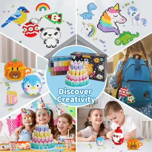 Factory New Design 12000 PCS Birthday Cake Toy Educational DIY Fuse 5mm Hama Beads Colorful Melty Beads for Kids