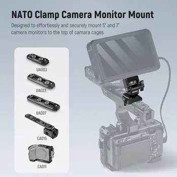 Neewer Camera Monitor Mount with QR NATO Clamp, 1/4" Screw for 5" & 7" Field Monitor Compatible with Atomos Ninja V, 360 detail image
