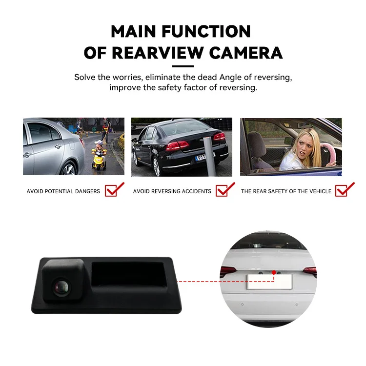 Car Trunk Handle Camera for Audi A8 Q5 Q7 A6L A3 A4 A6 Rear View Camera CCD Night Vision Reverse Camera supplier