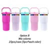 Pajita abatible chapada en arcoíris de 20 oz mezclada en 5 colores