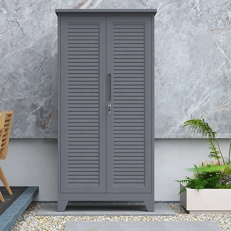 Outdoor Waterproof Patio Shed for Balcony Small Garden Tool House Weather-Resistant Fishing Gear Storage Cabinet