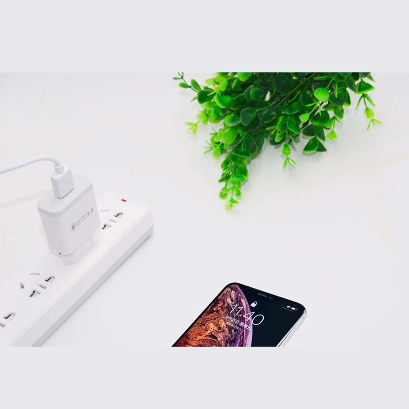 Высококачественное Зарядное устройство USB с 1 портом USB, быстрая зарядка, зарядное устройство с вилкой для США и ЕС и USB-кабелем