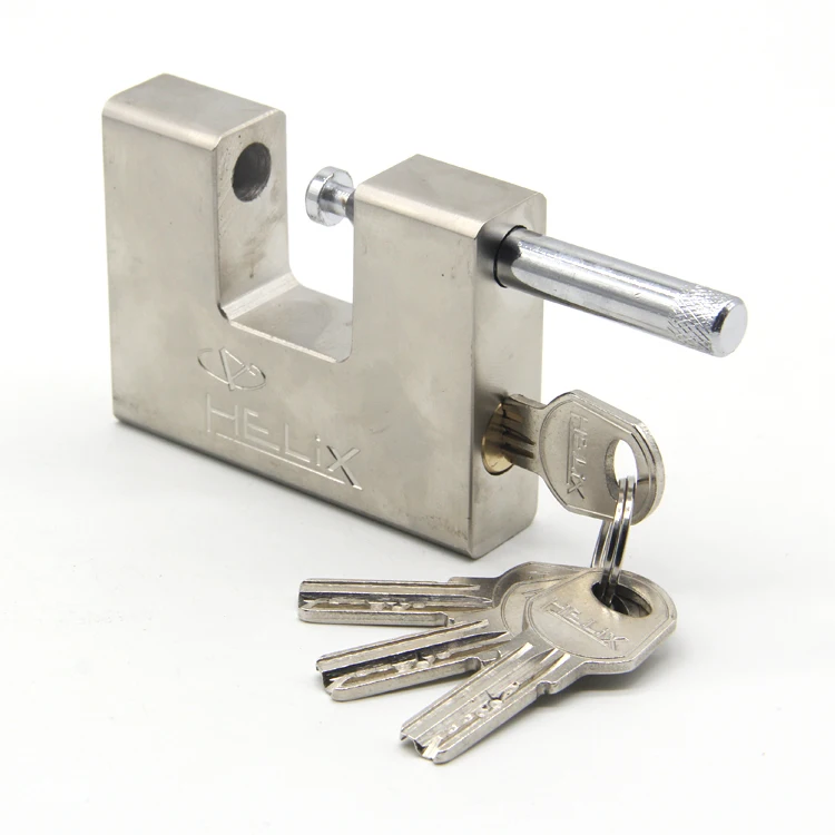 SS Unbreakable Door Lock Rectangle Padlock 75mm Padlock 50mm Rectangle Iron Padlock With Keys