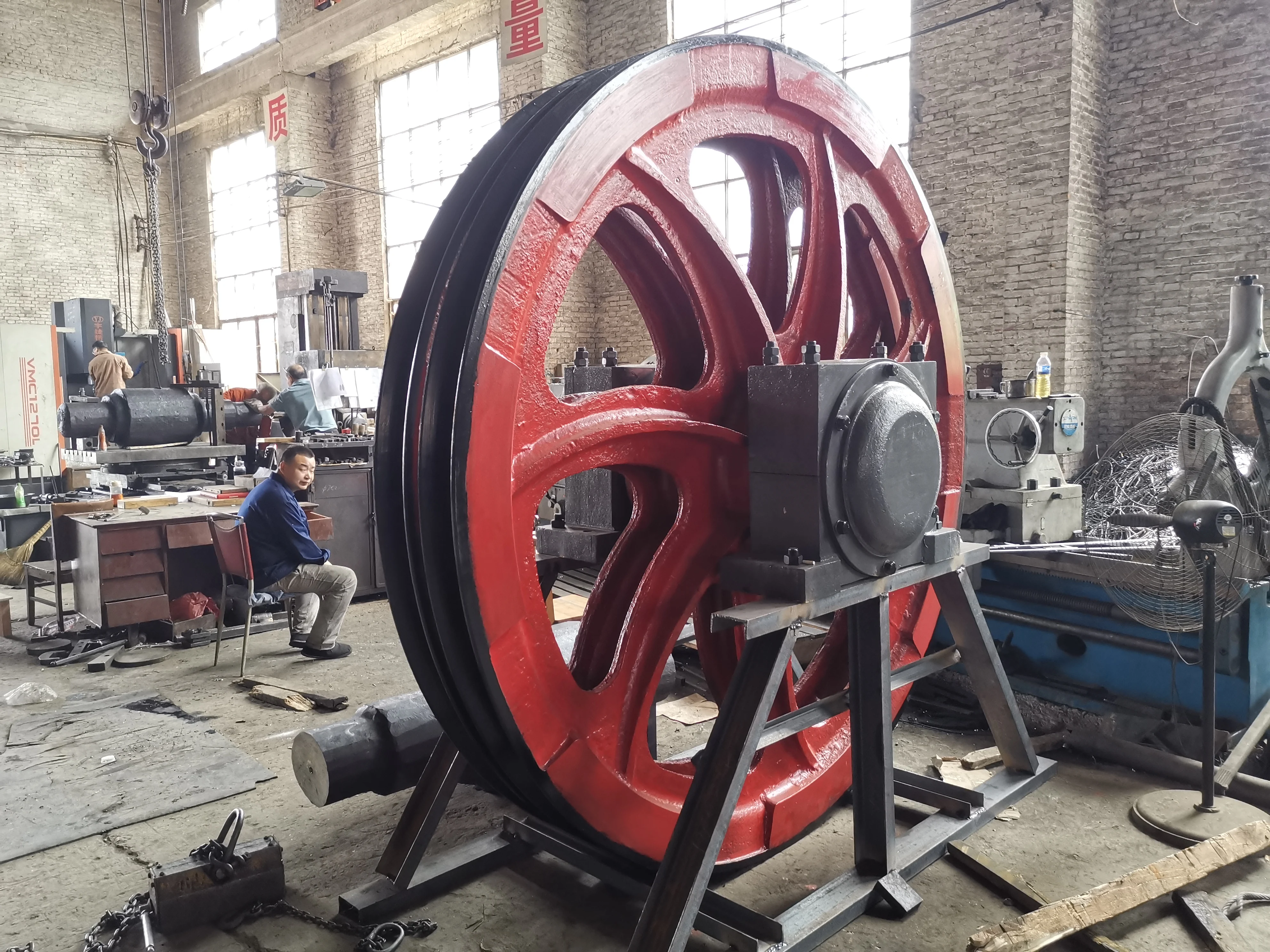 Casting Parts Custom Casting Steel  Head  4 Wheel Sheave/ Wire Rope Sheave Pulley for Mine Hoist
