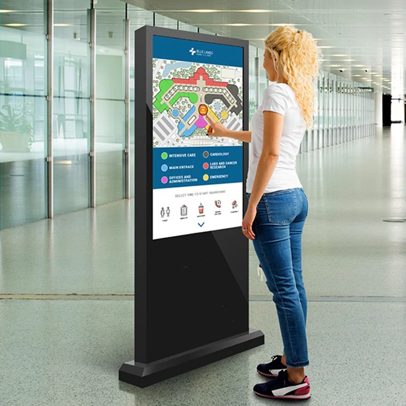 Elevators Retail Stores Remote Managing Software 49 55 65 Inch Android LCD Advertising Screen Kiosk Floor Stand Digital Signage