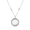 Full-diamond round box necklace-silver empty box