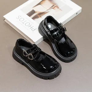 Wholesale New Design Spring Autumn Children Shoes Pu Leather Princess Dress Shoes Loafers for Girls