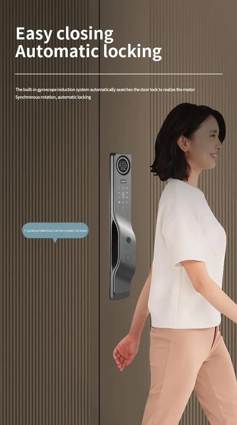 Perlis Ic Code Tuya Smart WIFI Fingerprint RFID IC Card Unlock Door Lock Aluminum ...