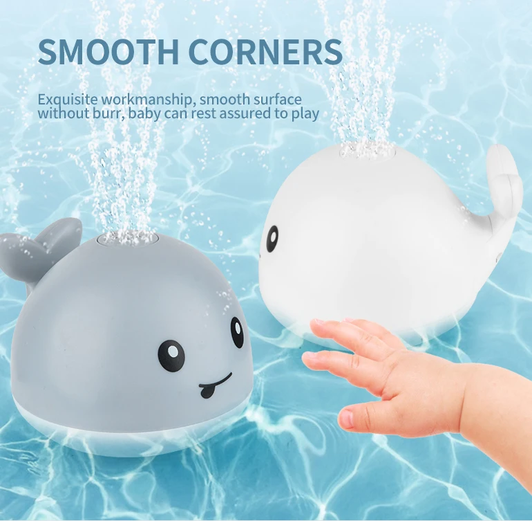 Hot Sale Electric Whales Spray Baby Bath Toys With Light Music Kids