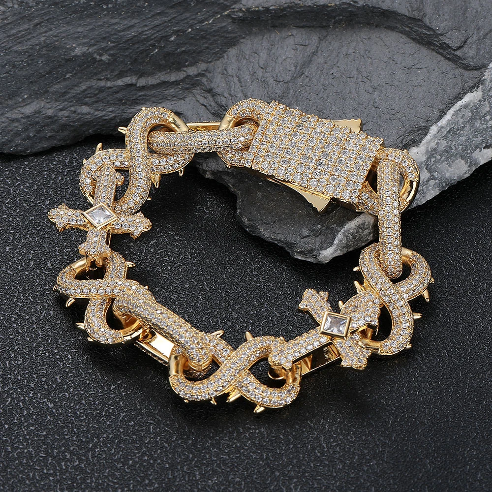 アクセサリー S925 Miami cuba bracelet micro pave Men's Iced Miami Cuban Bracelet Solid 925 Sterling Silver CZ