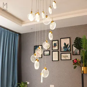 Modern Luxury Design Large Hanging Long Crystal Chandeliers Ceiling for Stairs