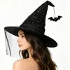 Cappello da strega in tulle con stella e ciondolo pipistrello