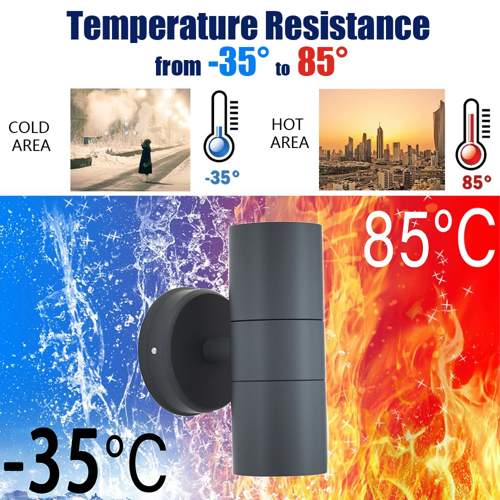Современный черный пластиковый gu10 10 Вт Регулируемый ip44 Водонепроницаемый декоративный светильник для дома, наружного внутреннего освещения, светодиодный настенный светильник