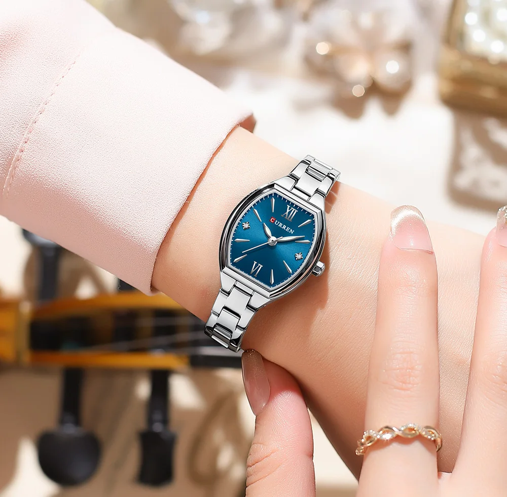 CURREN 9112 Women's Watches Luxury Tonneau Original Top Brand Quartz Watch Waterproof Luminous Hands Femme Wristwatch for Ladies