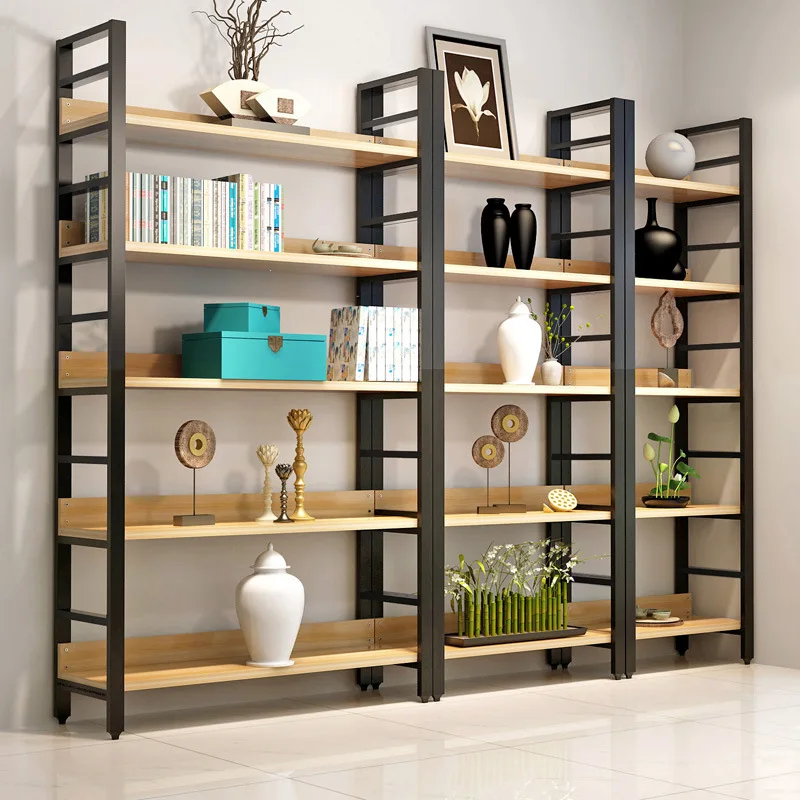 HIHELO Estantería para libros, estante de madera de acero multicapa,  estante de almacenamiento para el hogar, sala de estar, estantería simple